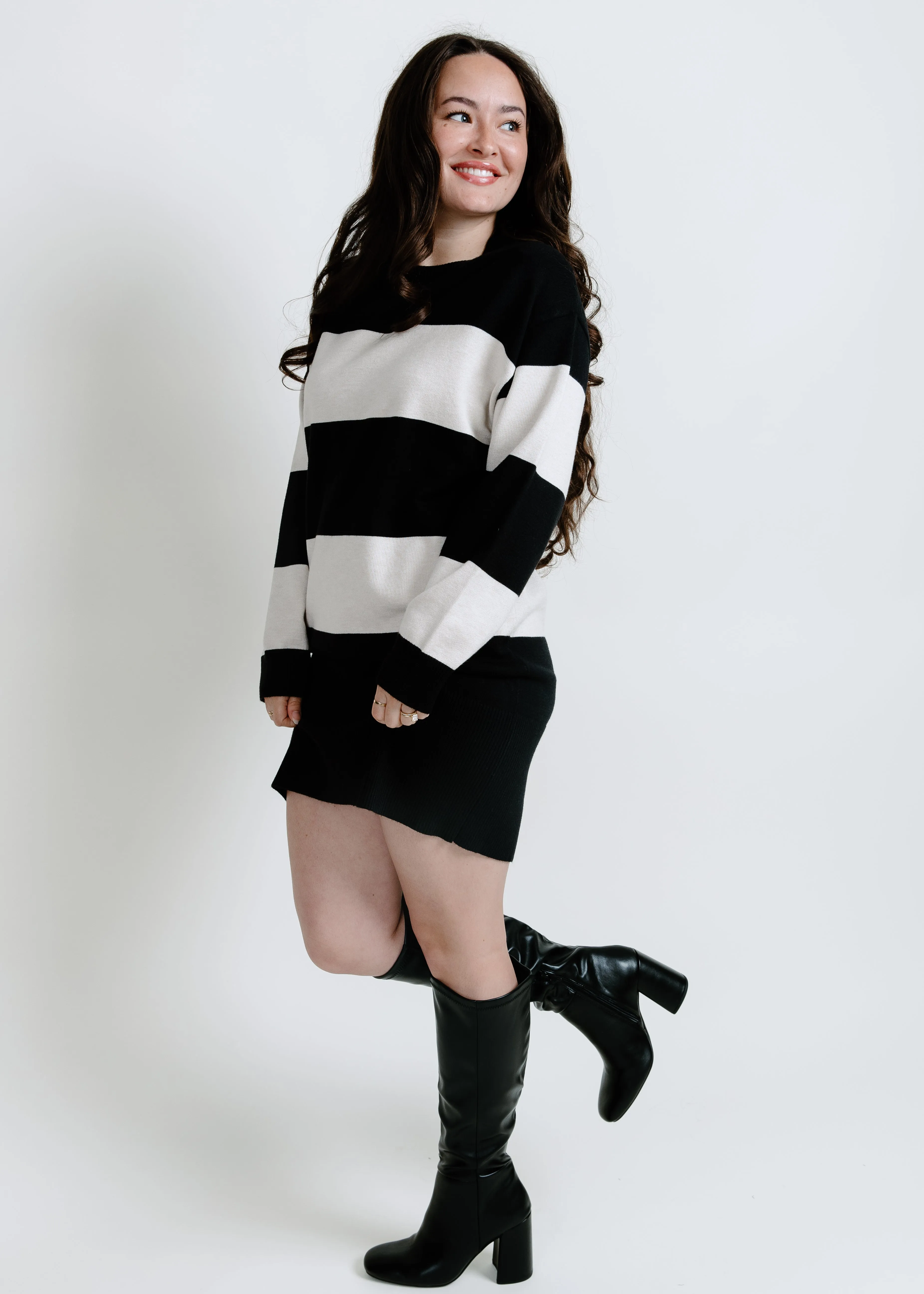 Sailor Striped Sweater Dress