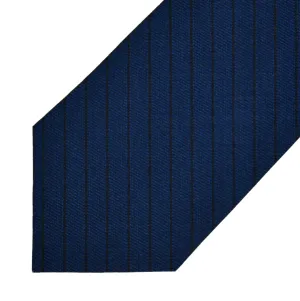 Scabal Wool - Blue Twill Pinstripe - 7-Fold Necktie