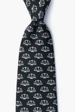 Scales of Justice Black Silk Tie - Item #H0105