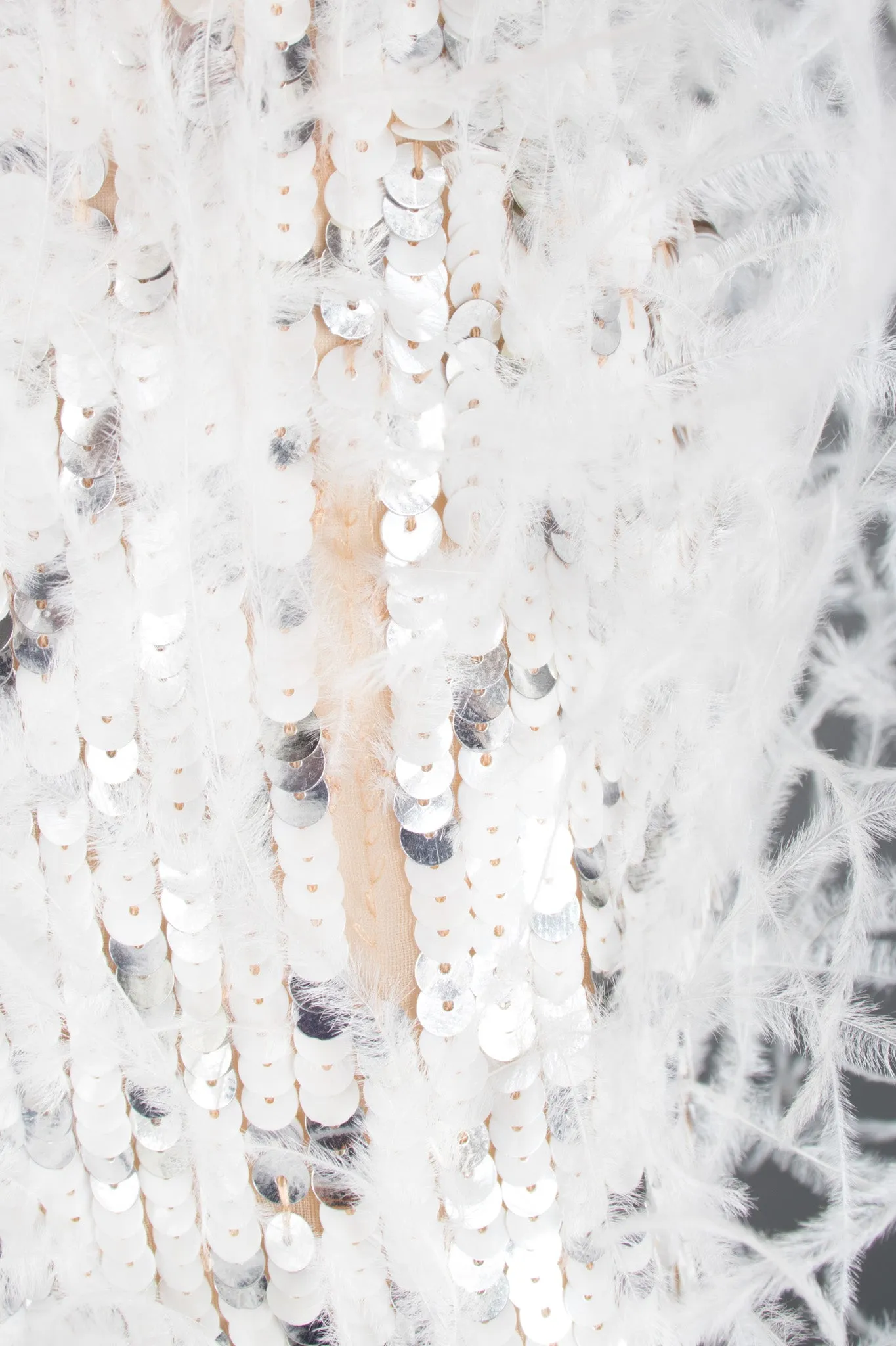 Sequined Feather Shift Dress