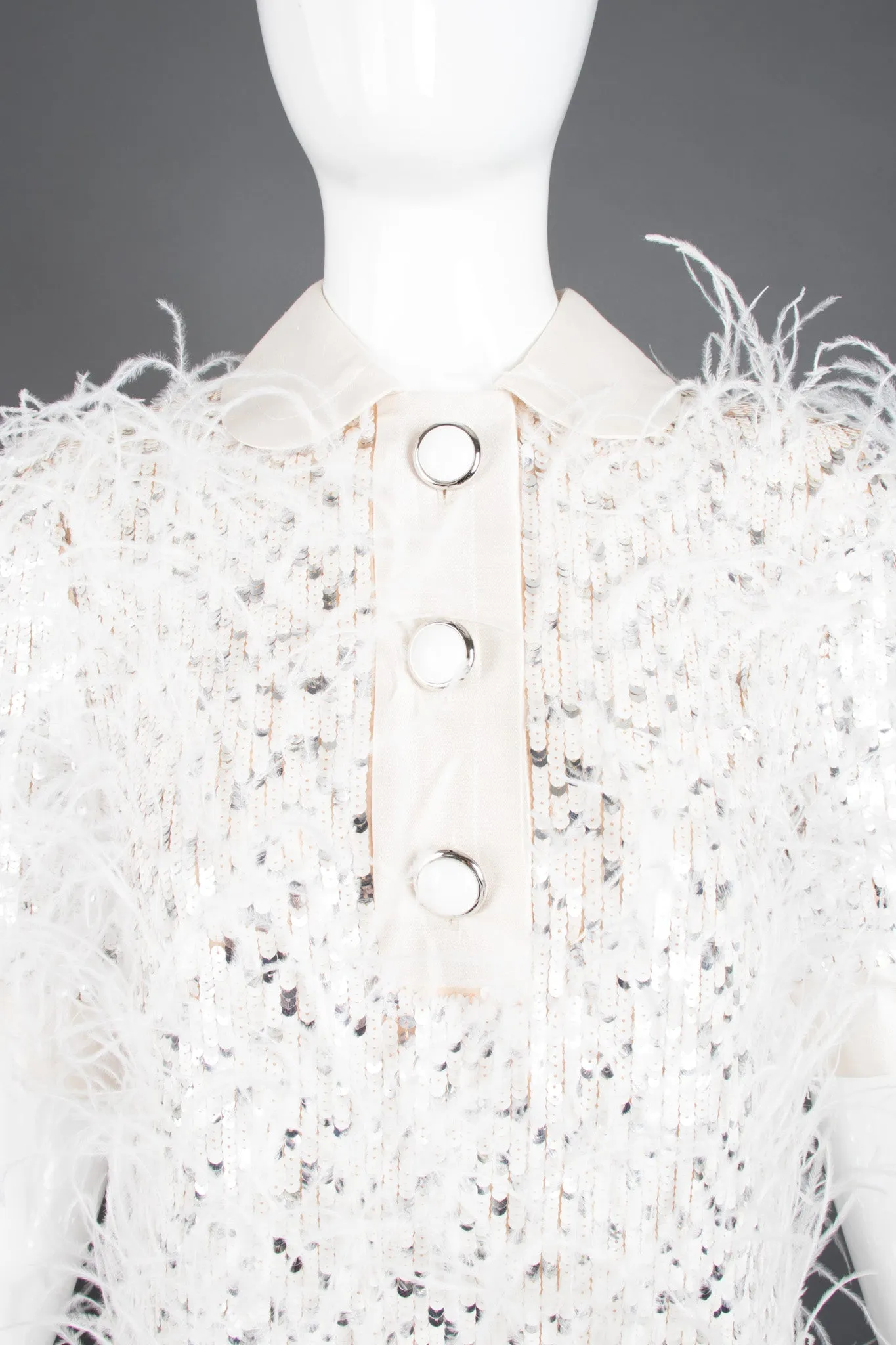Sequined Feather Shift Dress