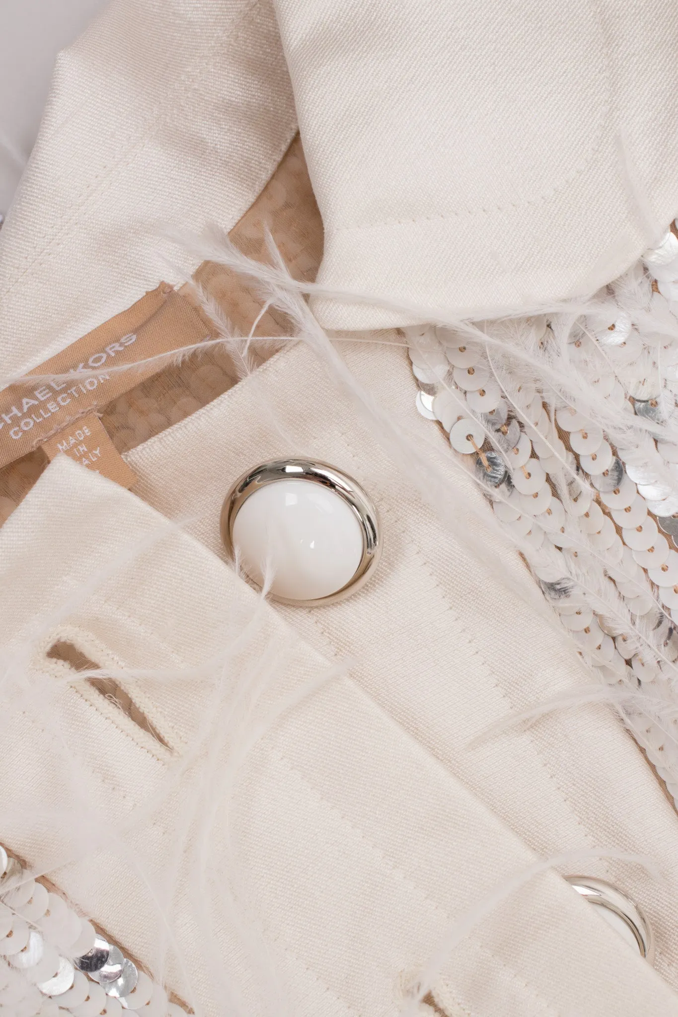 Sequined Feather Shift Dress