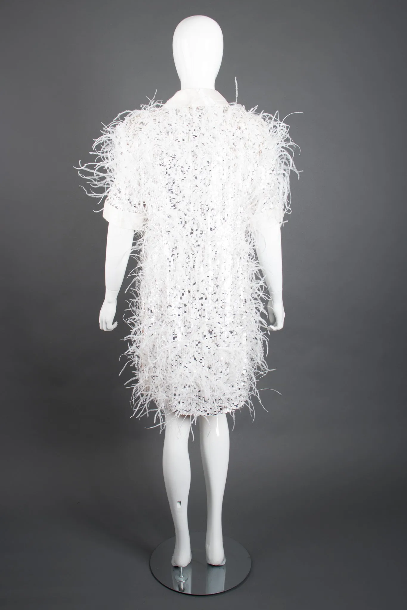 Sequined Feather Shift Dress