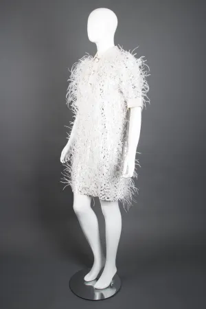 Sequined Feather Shift Dress