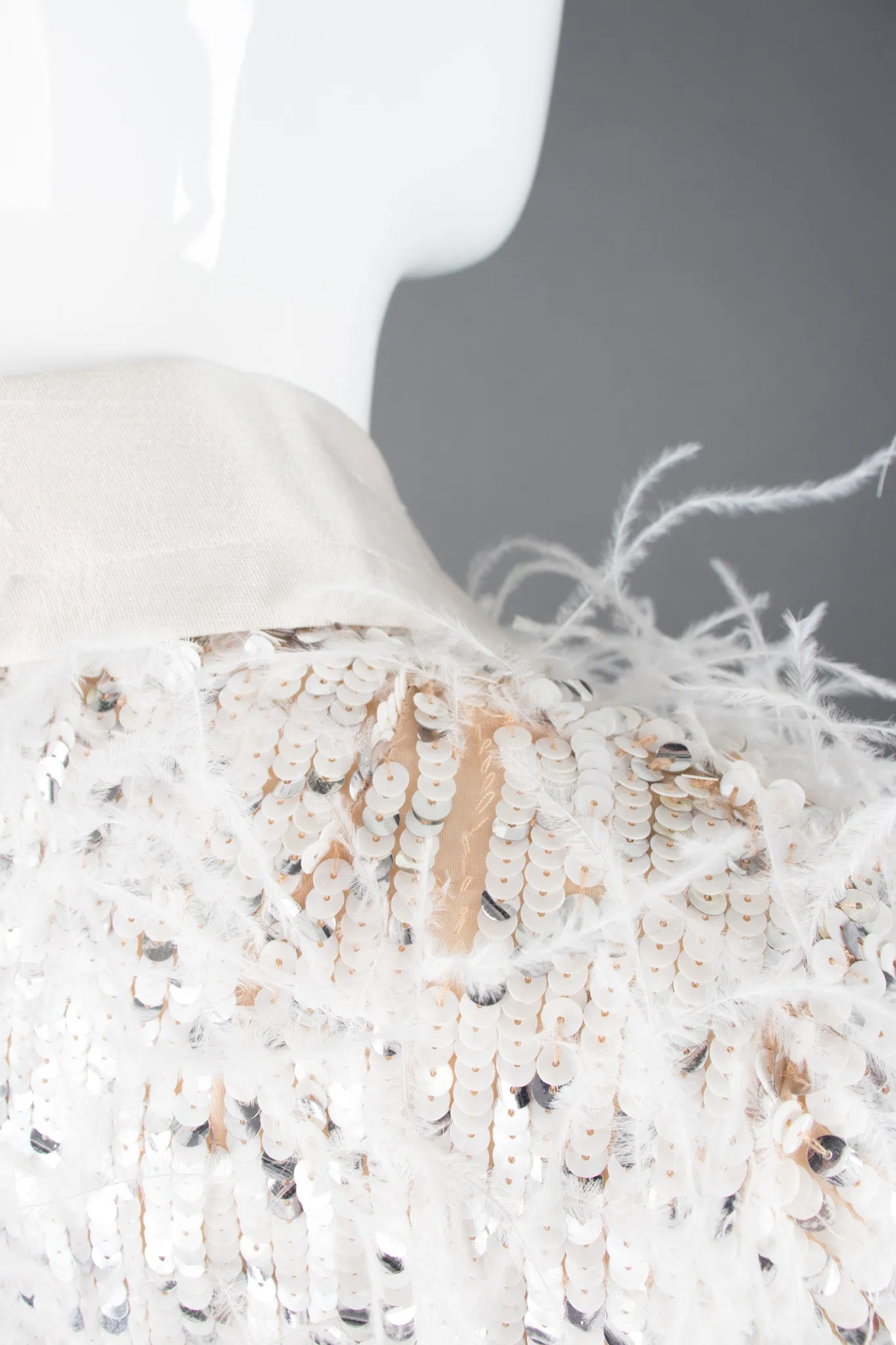 Sequined Feather Shift Dress