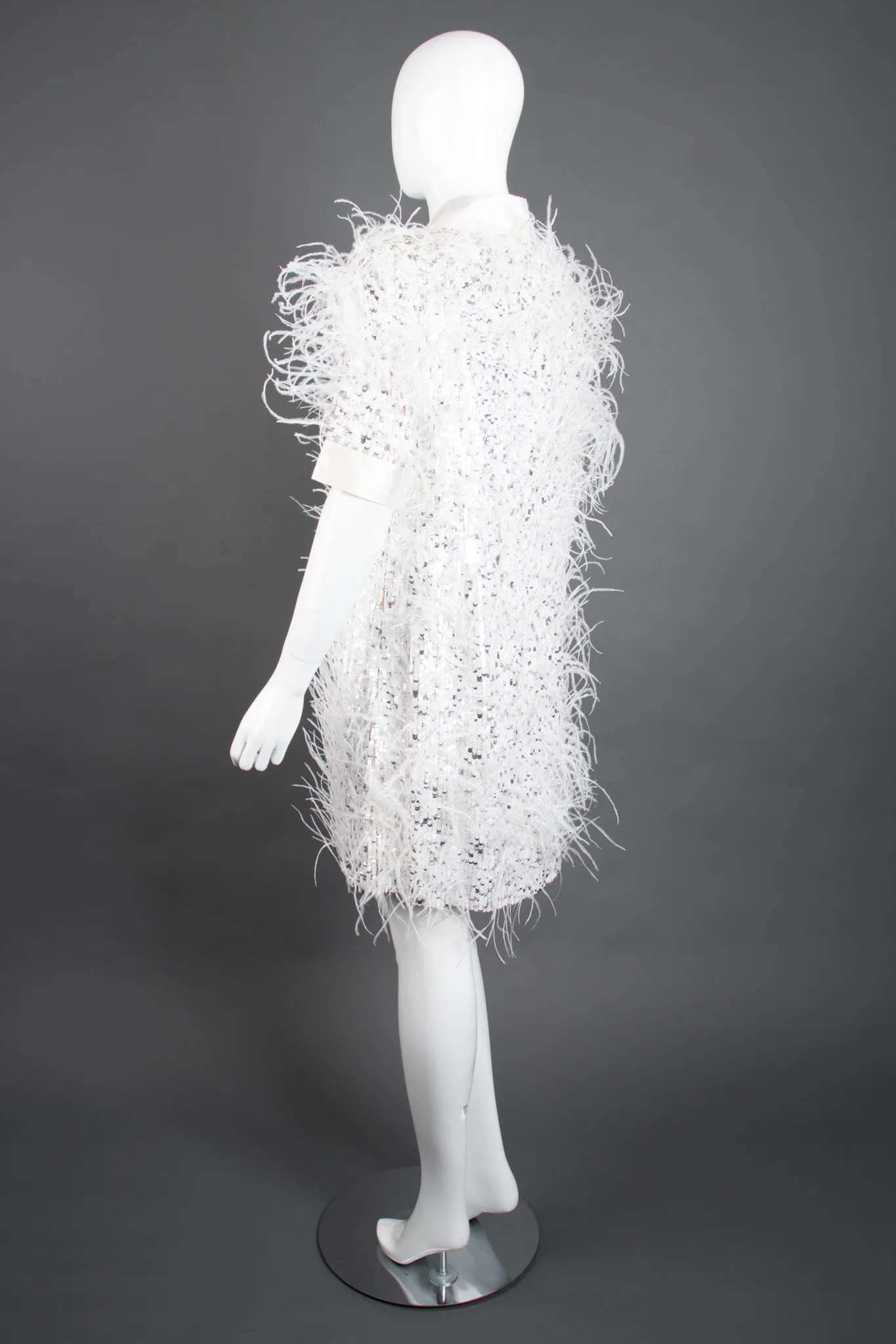 Sequined Feather Shift Dress