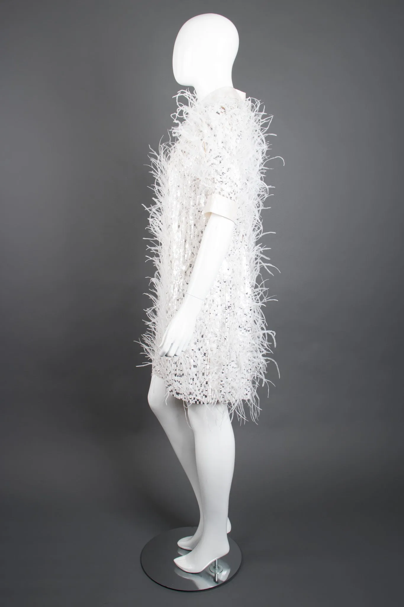 Sequined Feather Shift Dress