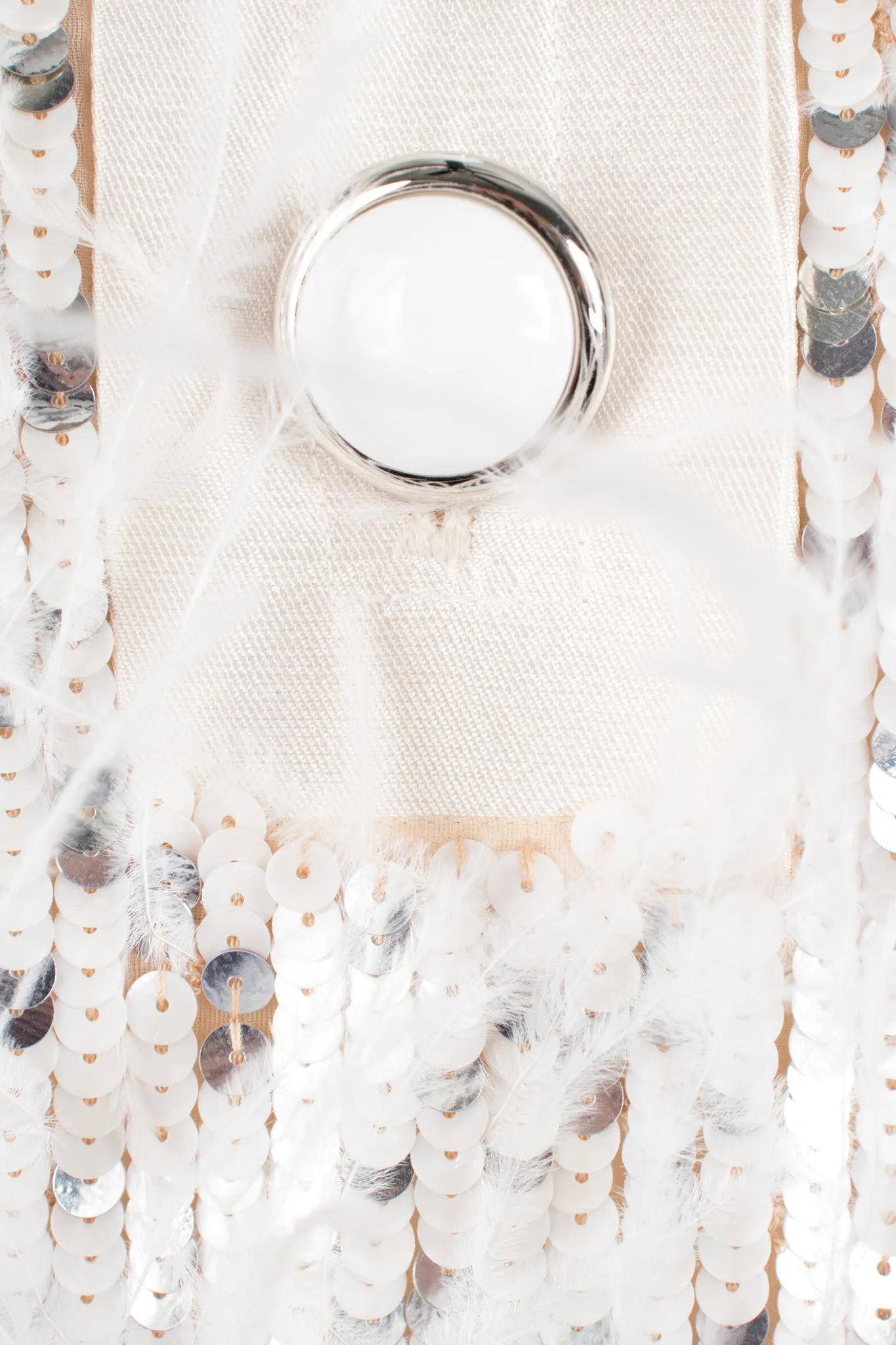 Sequined Feather Shift Dress