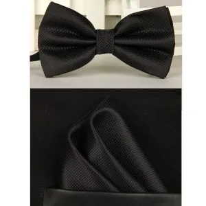 SHENNAIWEI silk Solid Business bowtie men vintage purple black yellow silver wedding bow tie pocket square handkerchief set lote