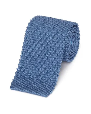Silk Knit Tie Blue