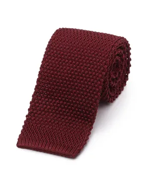 Silk Knit Tie Burgundy