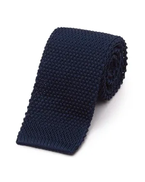 Silk Knit Tie Navy