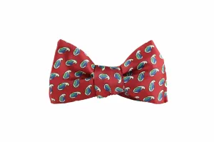 Silk Red-Burgundy Paisley Bow Tie