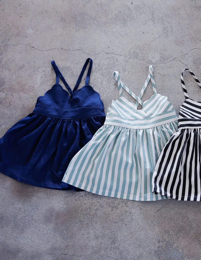 Skater Dress Striped Blue