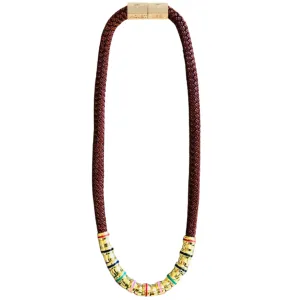 Skinny Classic Burgundy Necklace