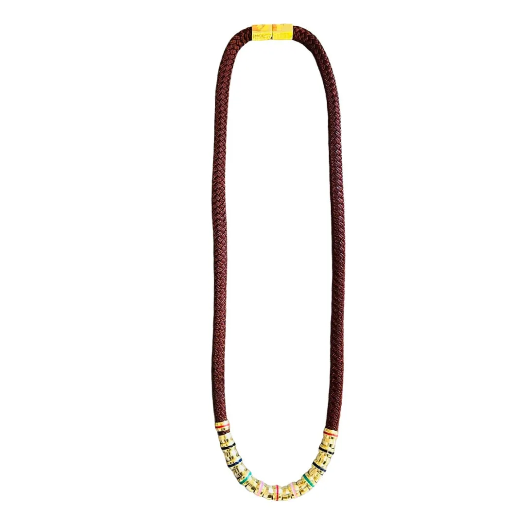 Skinny Classic Burgundy Necklace