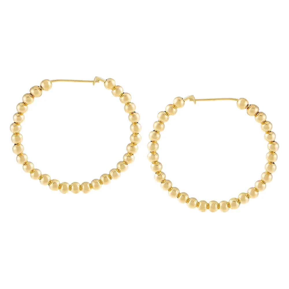 Solid Beaded Hoop Earring