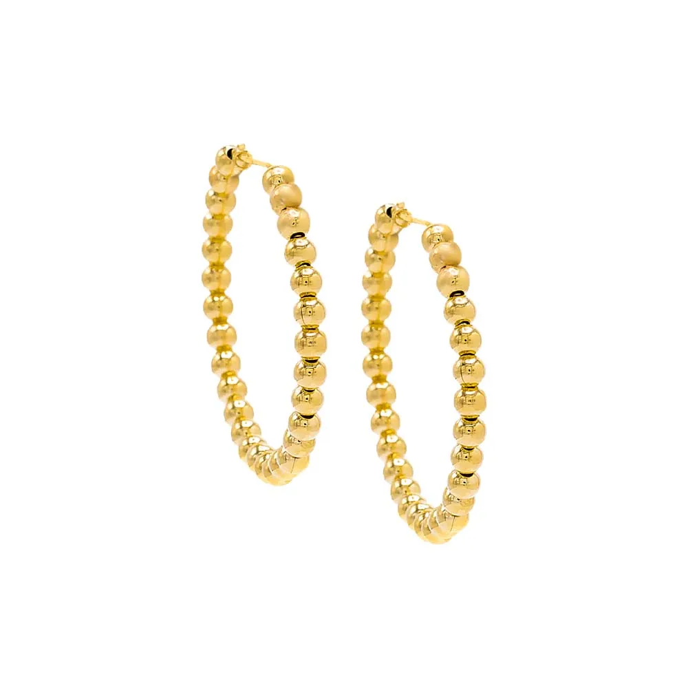 Solid Beaded Hoop Earring