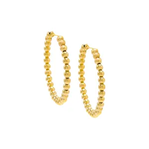 Solid Beaded Hoop Earring