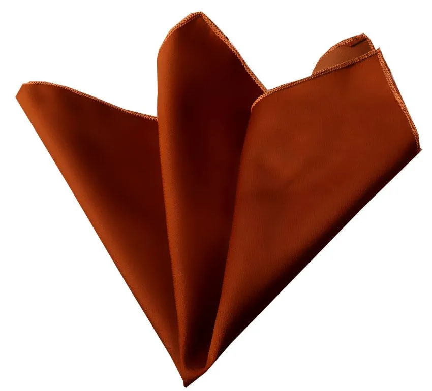 Solid Orange Pocket Square for Men - Premium Silk Handkerchiefs for Suits