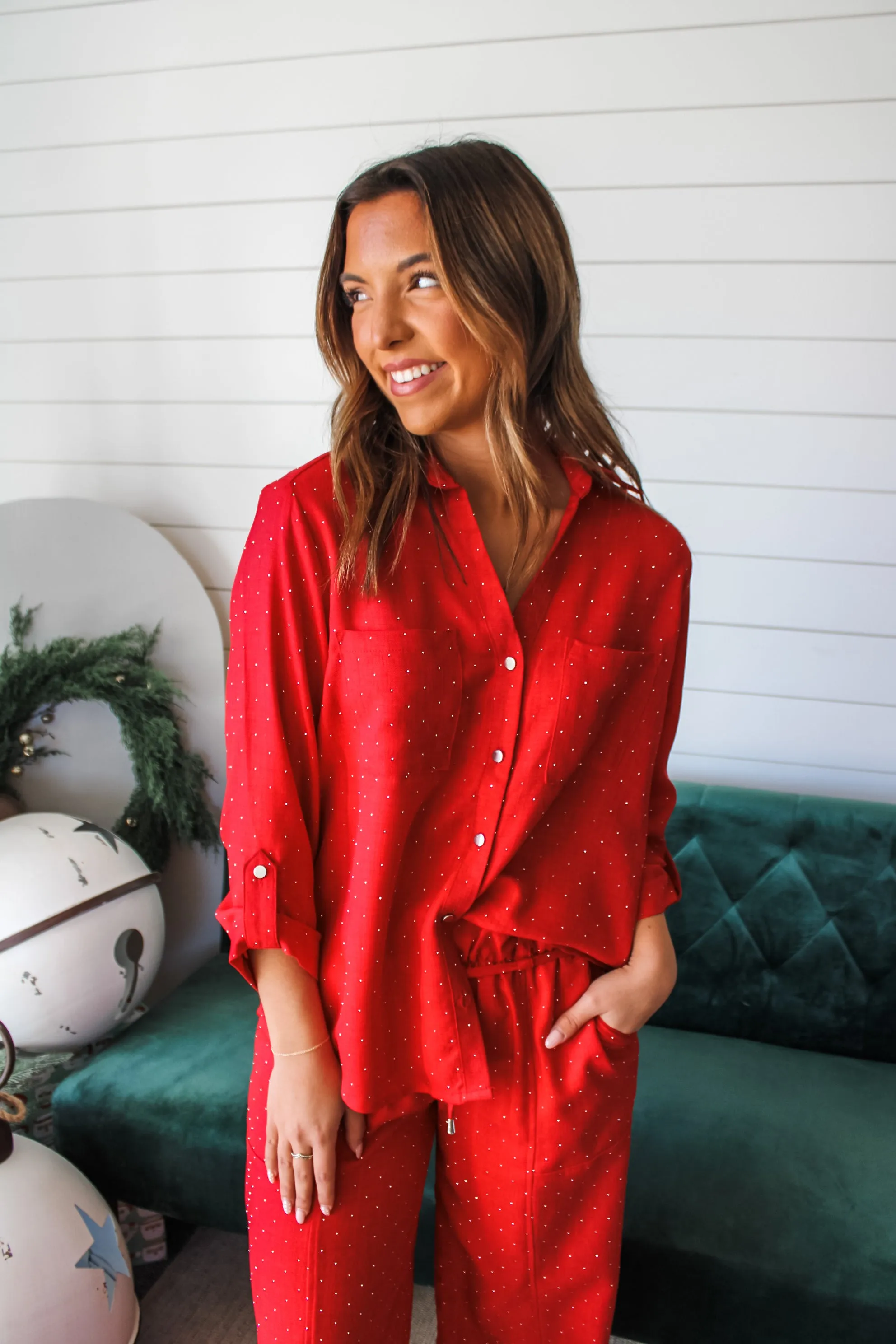 Sophisticated Sparkle Top • Red - FINAL SALE