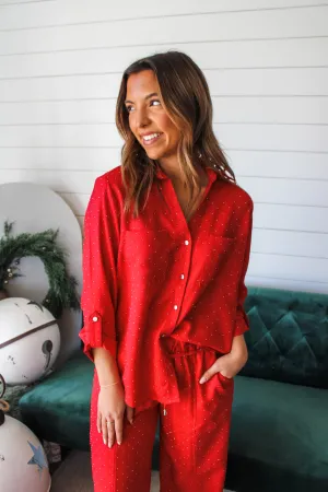 Sophisticated Sparkle Top • Red - FINAL SALE