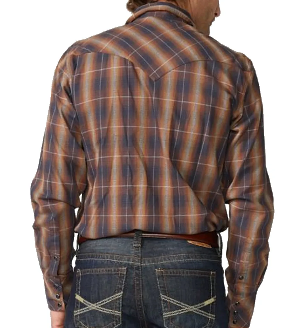 Stetson© Men's Original Rugged Snap Front Western Shirt In Marled Plaid
