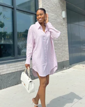 Striped Oversized Shirt Dress