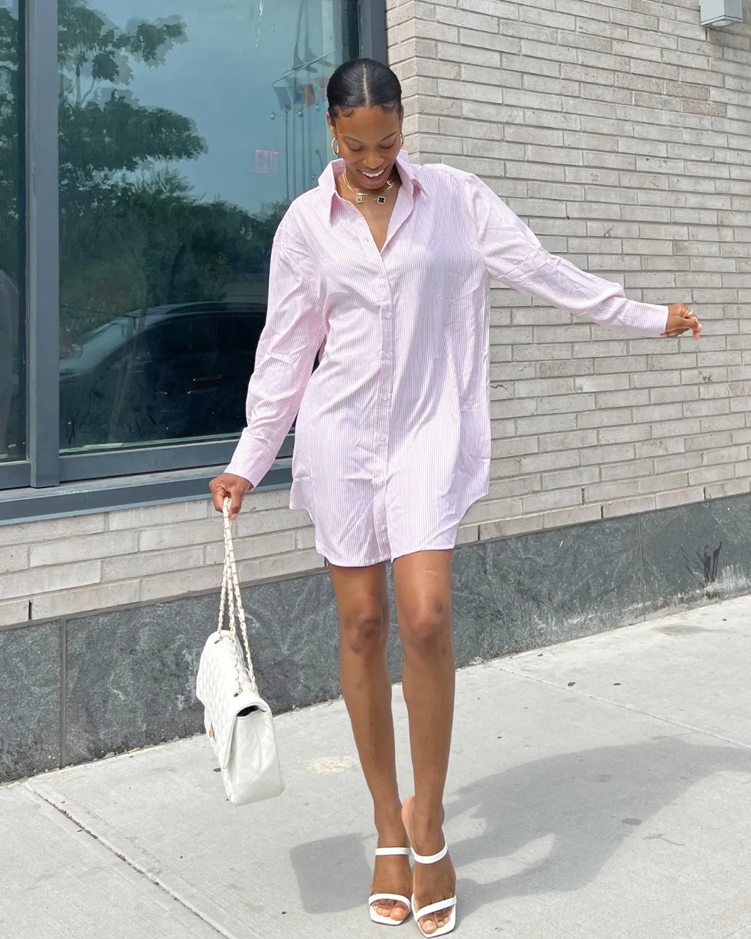 Striped Oversized Shirt Dress