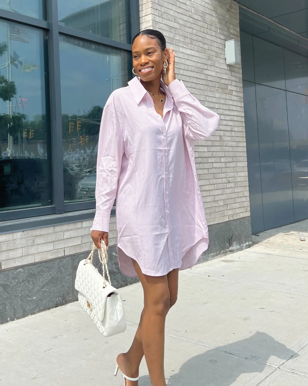 Striped Oversized Shirt Dress