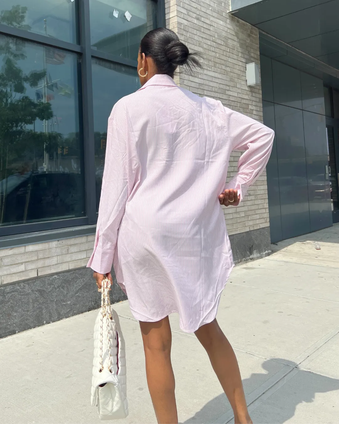 Striped Oversized Shirt Dress