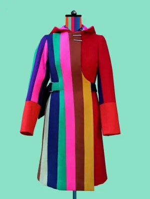 Striped Wool Coat