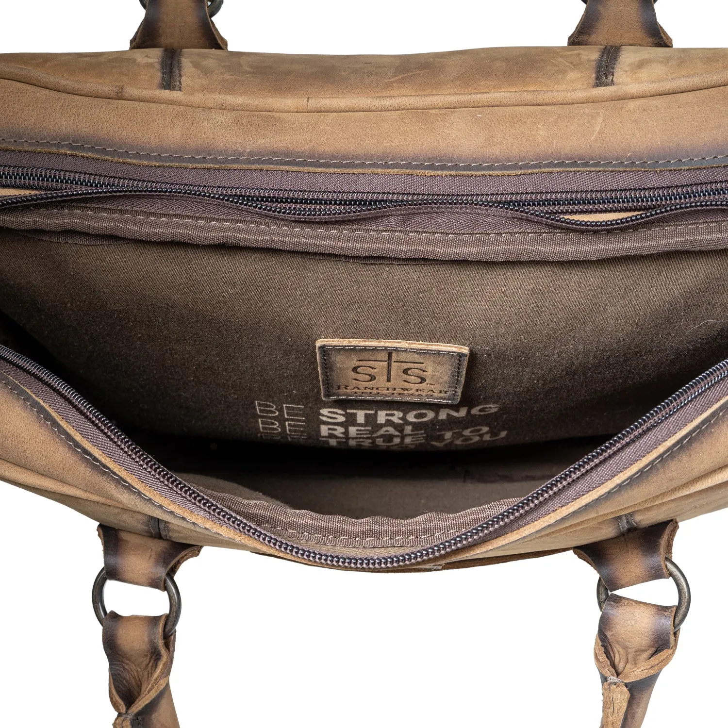 STS Ranchwear Mens Foreman Veg-Tan Leather Briefcase Bag
