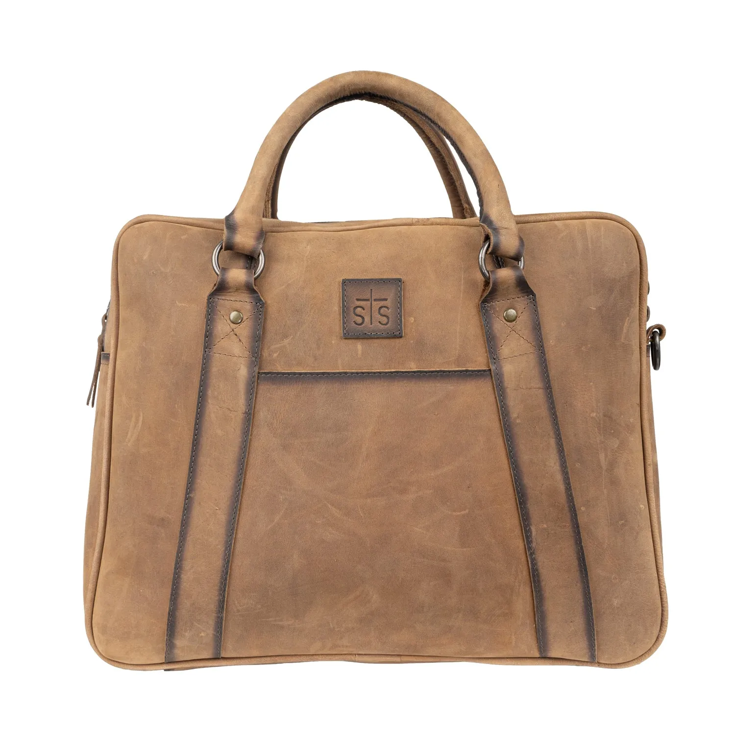 STS Ranchwear Mens Foreman Veg-Tan Leather Briefcase Bag