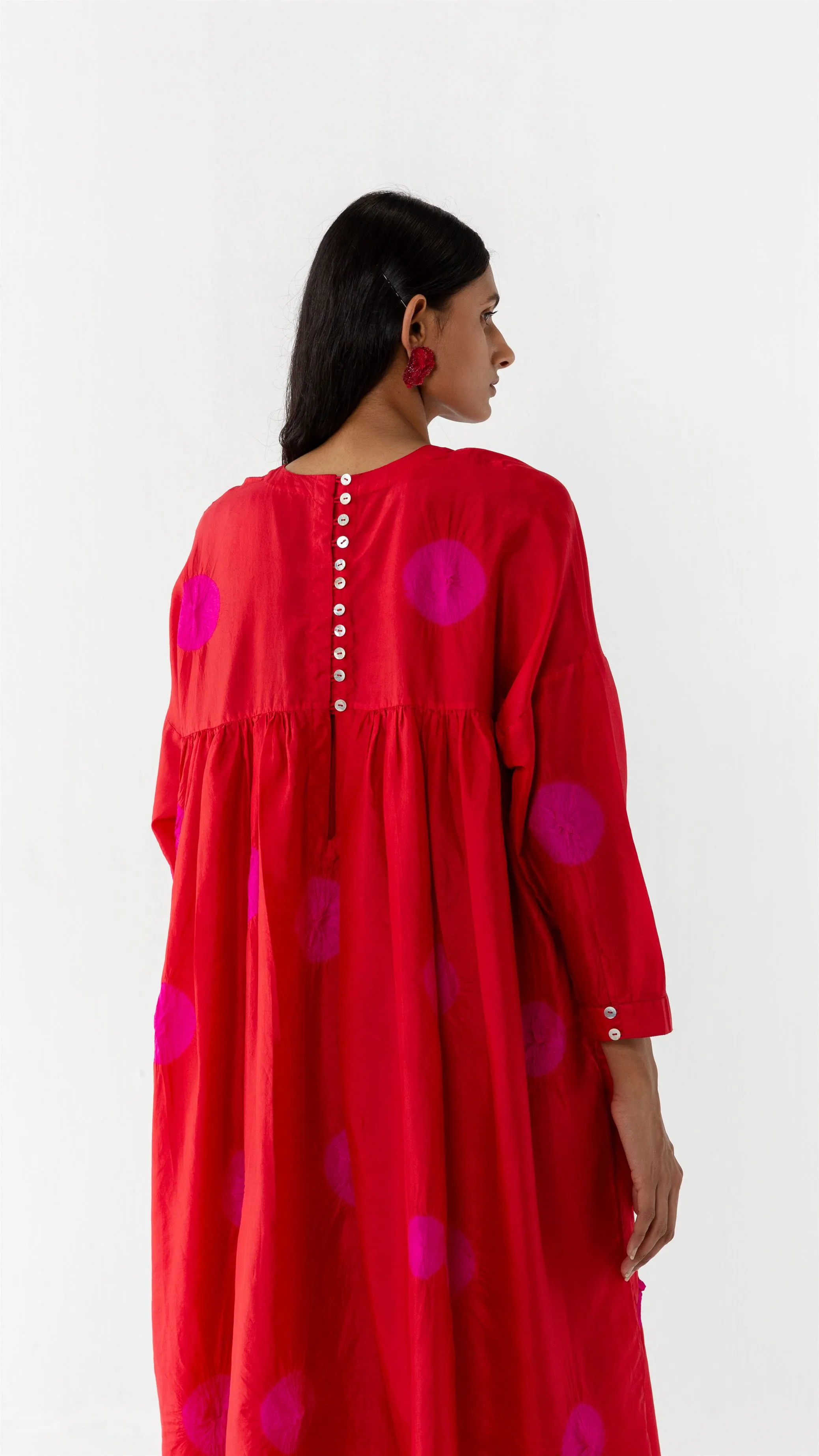 Studio Medium   I   Shibori Perignon POLKA DRESS - REDMK 650