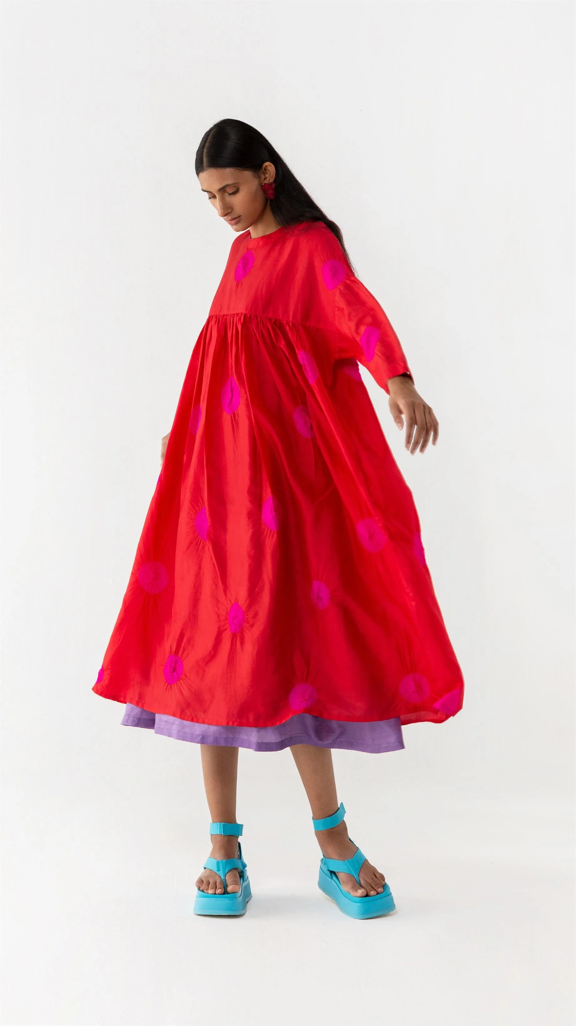 Studio Medium   I   Shibori Perignon POLKA DRESS - REDMK 650