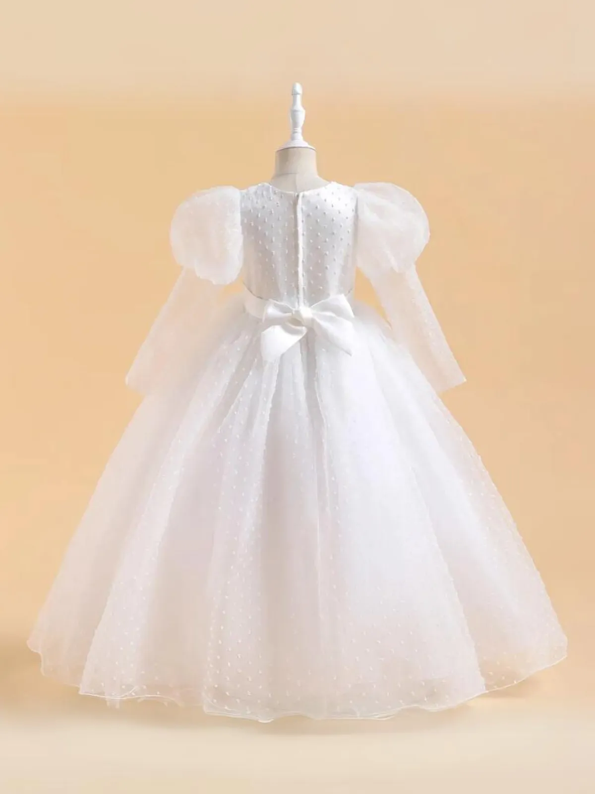 Sweet Sophistication Puff Sleeve Communion Gown
