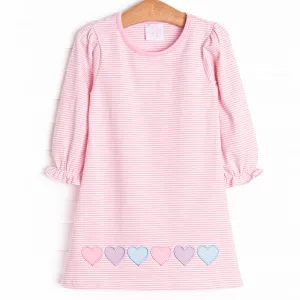 Sweet-tarts and Sweethearts Applique Dress, Pink
