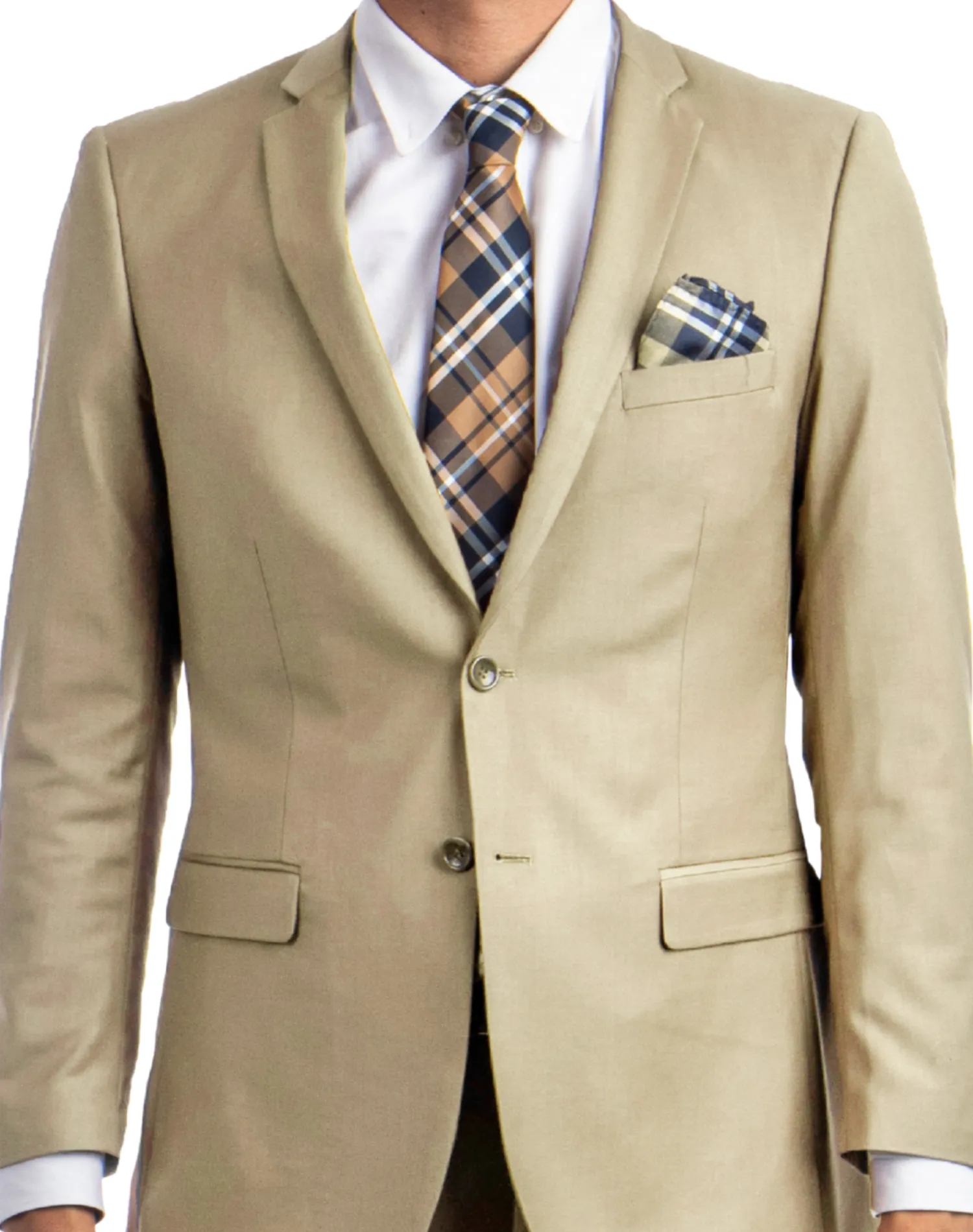Tazzio Solid Slim Fit Suit - Tan