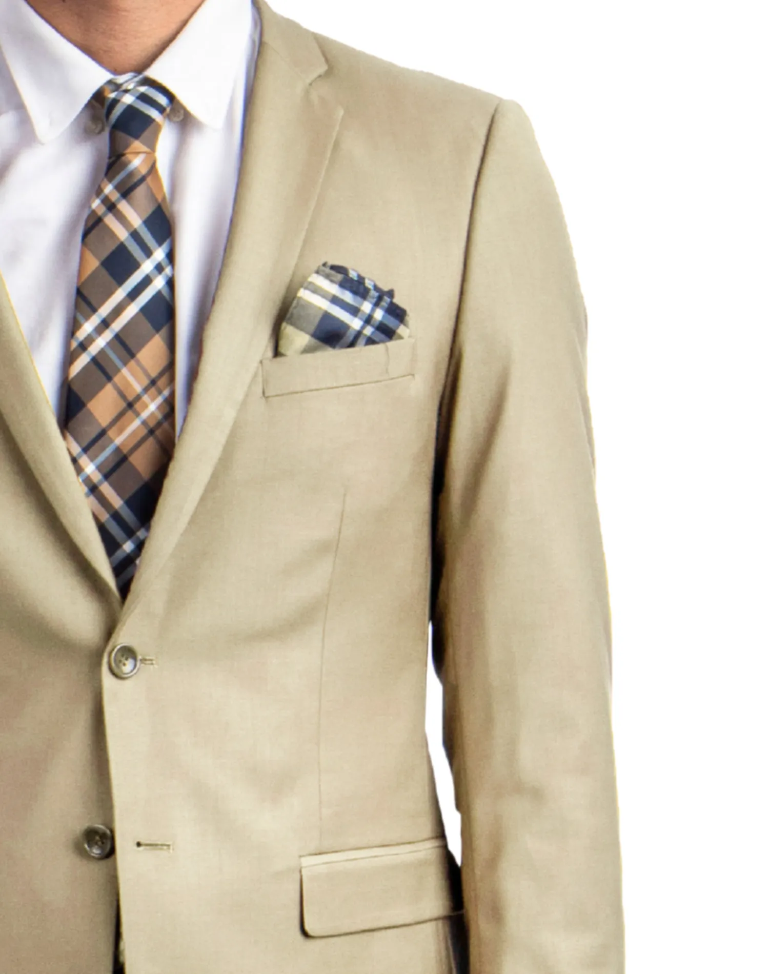 Tazzio Solid Slim Fit Suit - Tan
