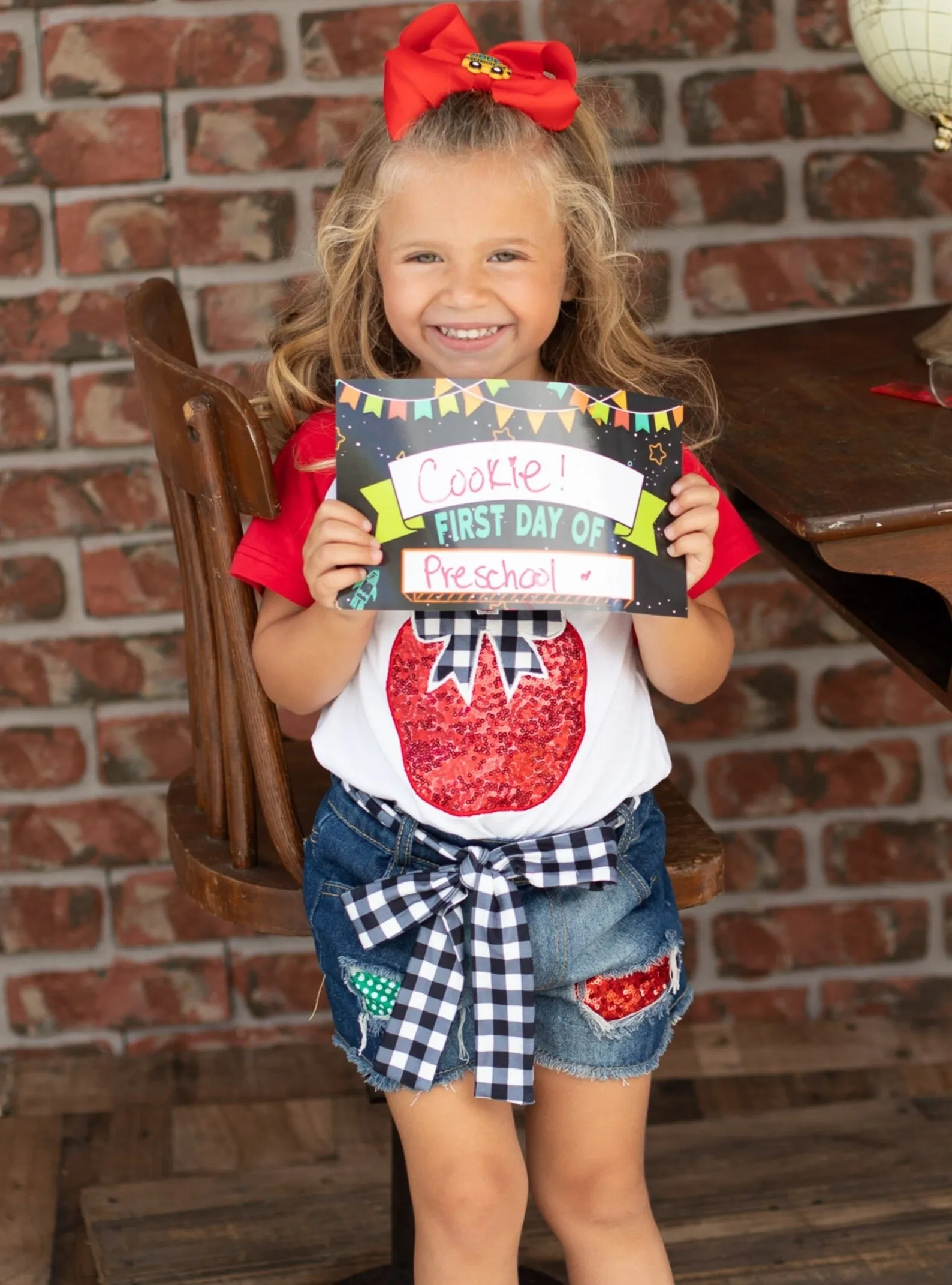 Teacher's Pick Patched Denim Shorts Set