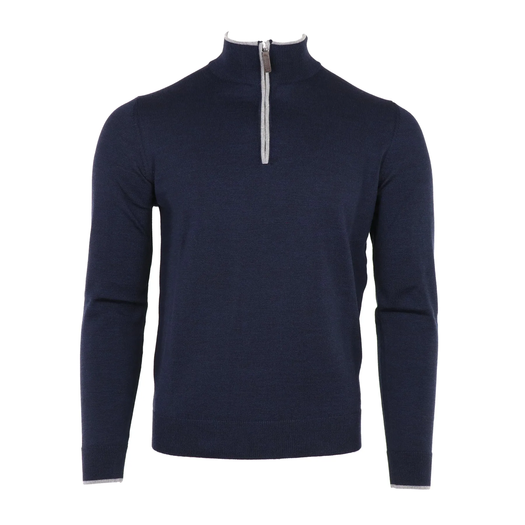 The Hagen Quarter Zip in Navy/Grey