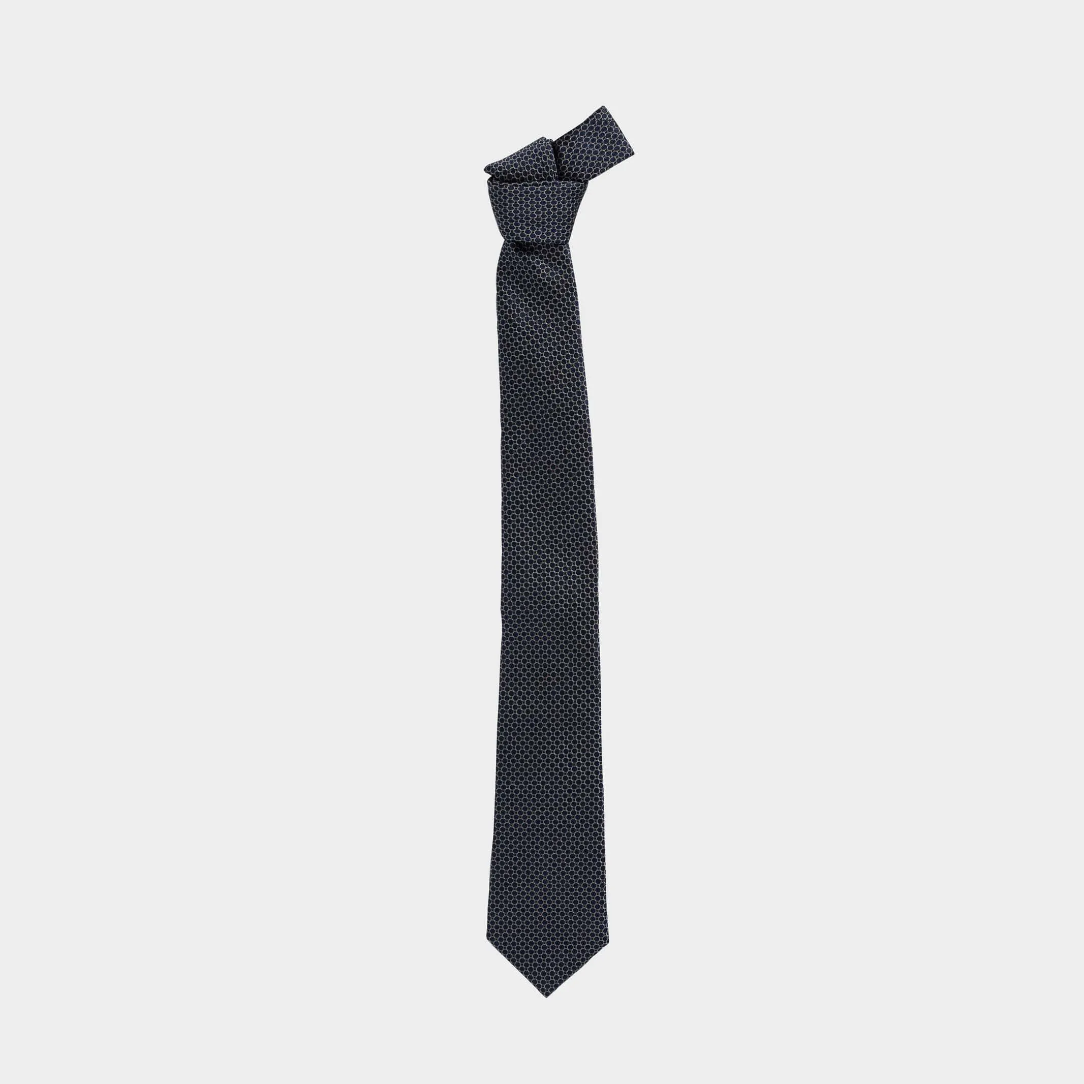 The Navy Blue Santo Silk Cotton Tie