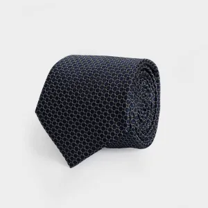 The Navy Blue Santo Silk Cotton Tie