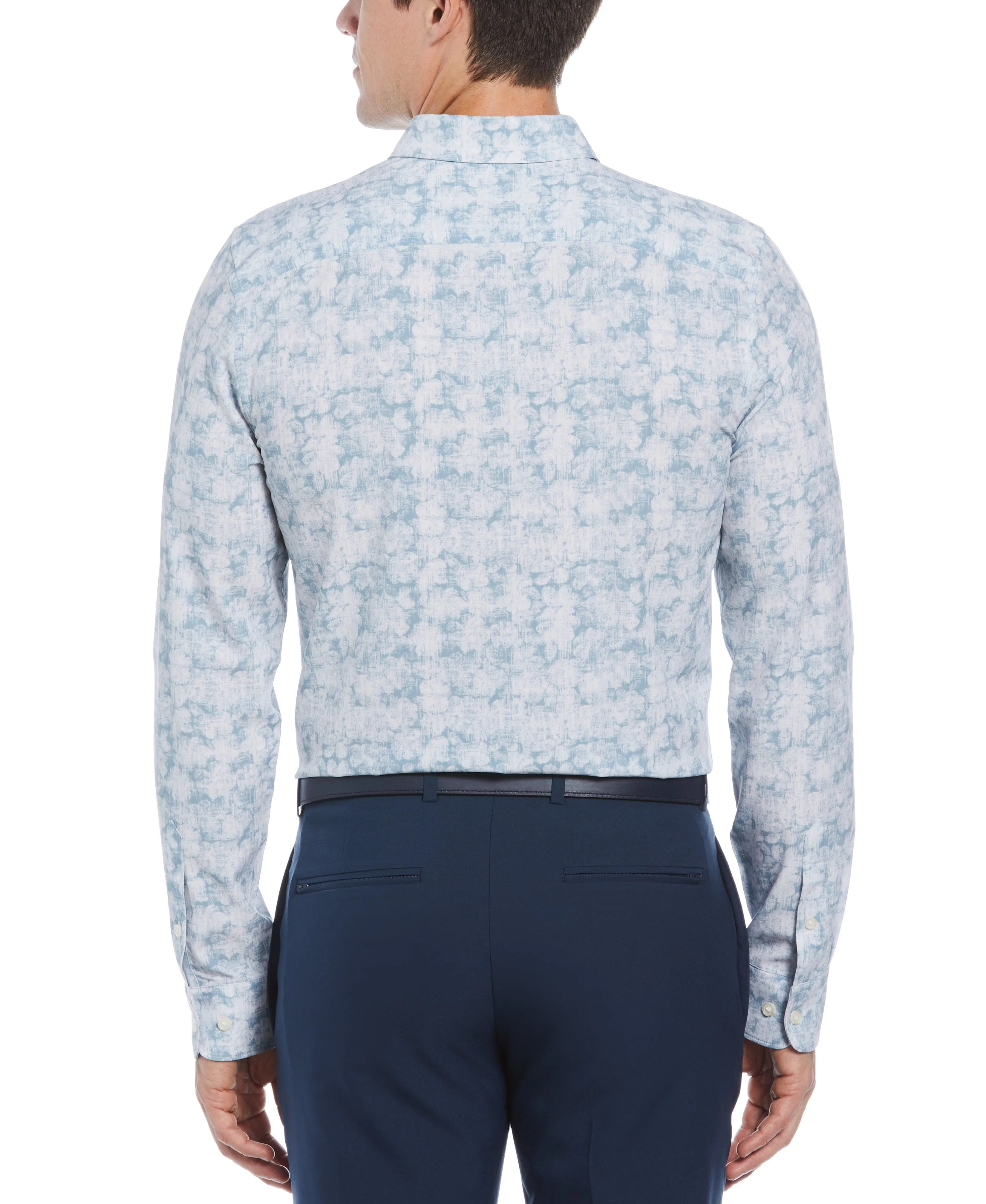 Total Stretch Slim Fit Abstract Floral Print Shirt