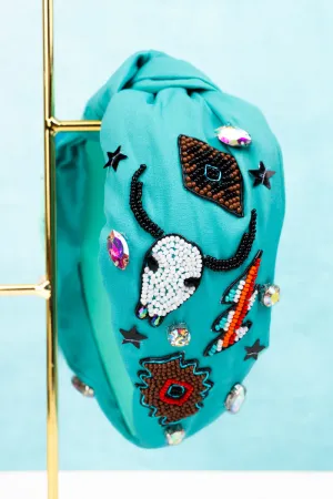 Turquoise Longhorn Knotted Headband
