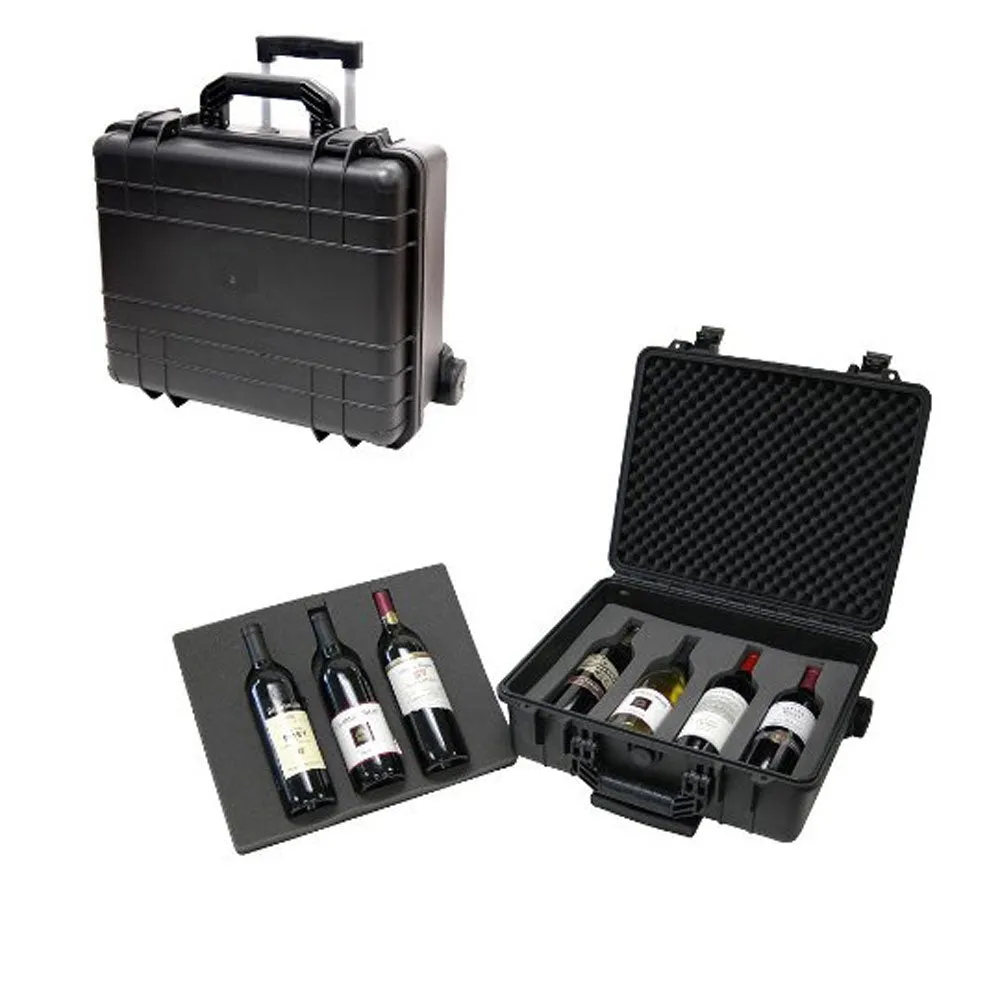 TZ Case WCB-018B Molded polypropylene 7 Bottle Wheeled Wine Case