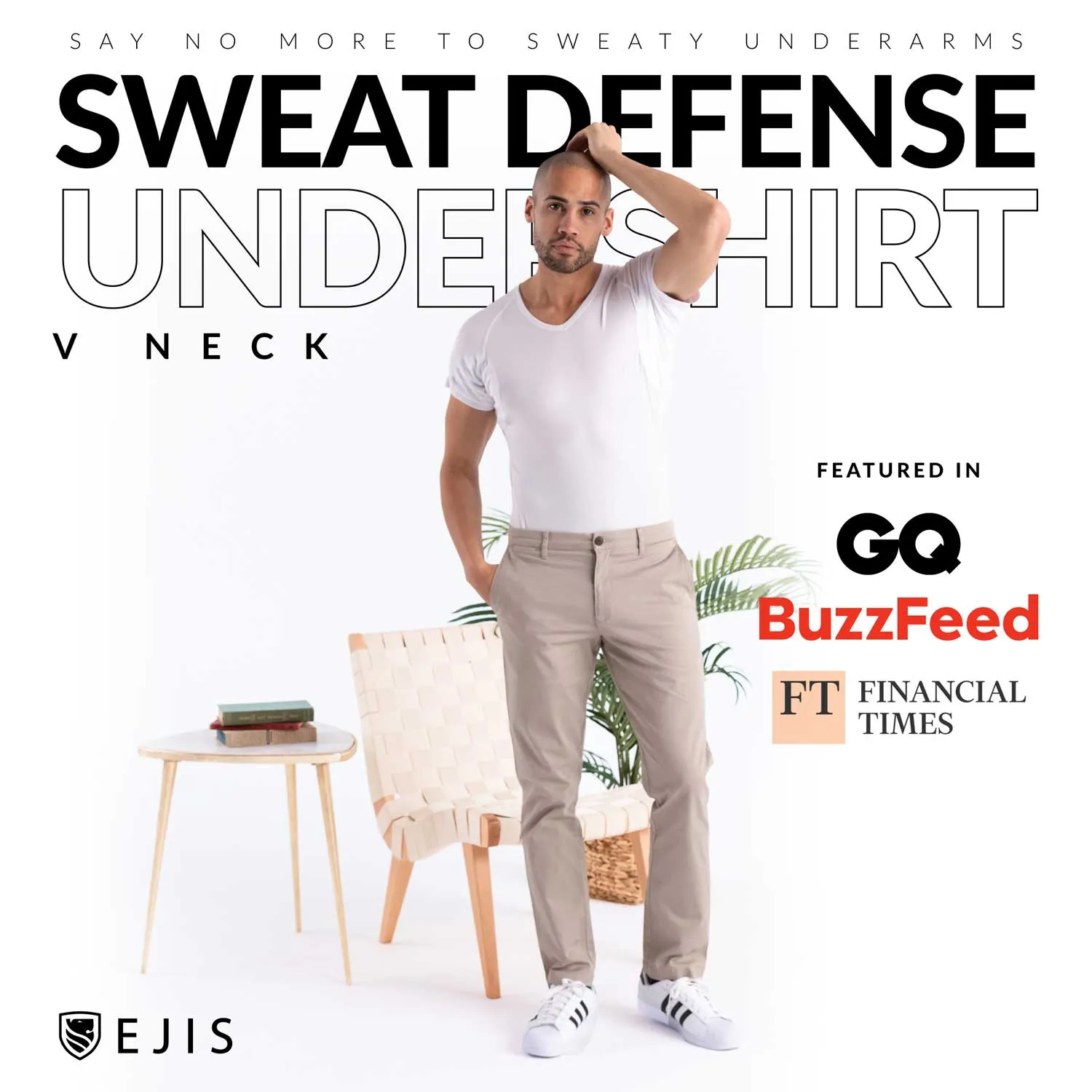 V-Neck Micro Modal Sweat Proof Undershirt For Men - Black 6-Pack