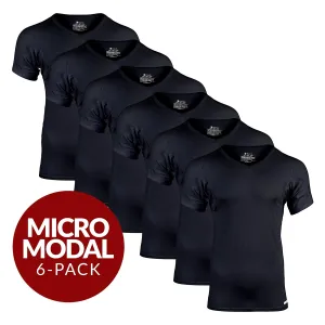 V-Neck Micro Modal Sweat Proof Undershirt For Men - Black 6-Pack