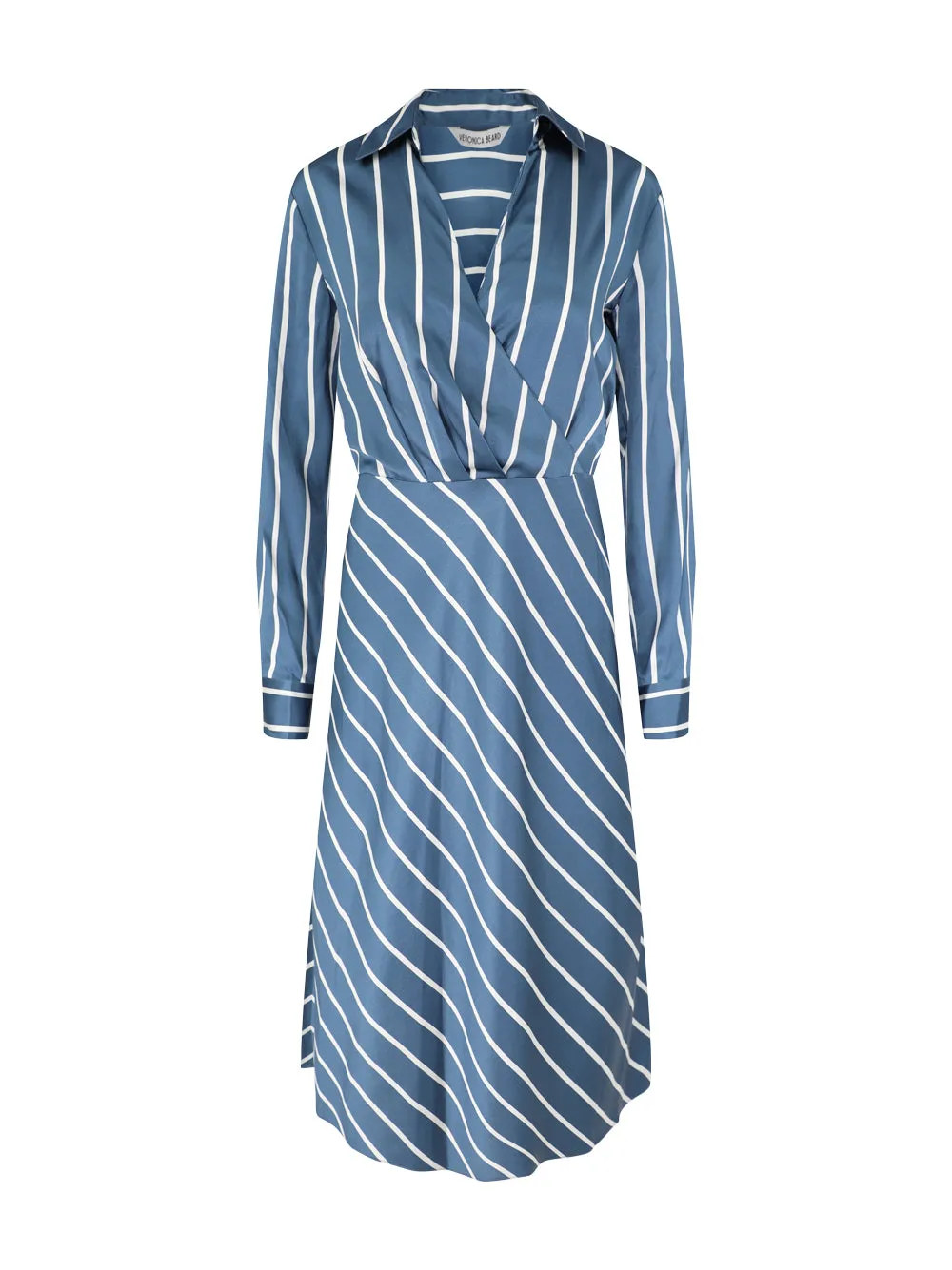Veronica Beard Otis Dress in Blue Stone/Off White